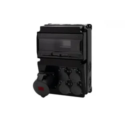 Černý rozvaděč LAGO 10M SCENIC - rovné zásuvky 16A/5P, 4x230V F3.2667