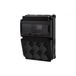 Černý rozvaděč LAGO 10M SCENIC - rovné zásuvky 6x230V F3.2669