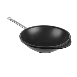 Wok pan, hard aluminum, anti-stick titanium coating, ØxH: 320x100 mm