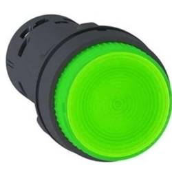 Schneider Electric Control button 22mm green 1Z spring-loaded with backlight 230V AC - XB7NW33M1