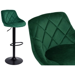 Chaise de bar en velours CYDRO NOIR, VELOURS vert foncé