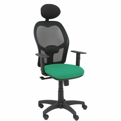 Chaise de bureau avec appuie-tête P&amp;C B10CRNC vert émeraude