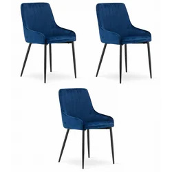 Chaise MONZA - velours bleu x 3