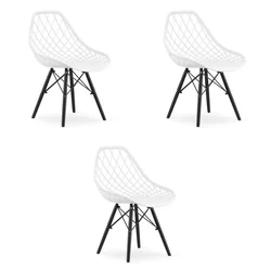 Chaise SAKAI - blanc / pieds noirs x 3