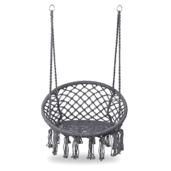 Chaise suspendue Boho, balançoire de jardin, nid de cigogne, gris