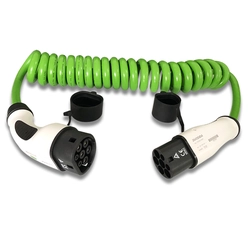 Charging cable for electric cars Polyfazer Z Series, Type 2, 32A, 7.4kW, green