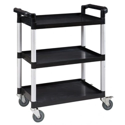 CHARIOT DE SERVEUR EN PLASTIQUE NOIR 3-PÓŁKOWY INVEST HORECA WH-032B WH-032B