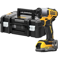 Chave de impacto sem fio DeWalt DCF840E1T-XJ com porta-bits 18 V | 192 Nm | 1/4 bits | Carbono sem escova | Bateria 1 x 1,7 Ah | TSTAK em uma mala