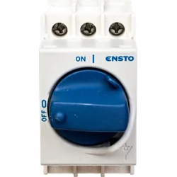 Chave de isolamento Ensto 3P 40A com botão azul KS 3.40
