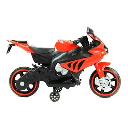 Children's battery-powered motorbike with lighting MP3 LED MOTO-M-4-CZERWONY