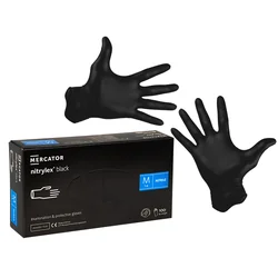 Čierne nitrilové rukavice M 100sztuk
