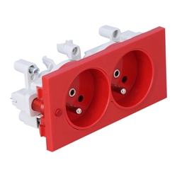 CIMA double socket with grounding 2-krotna 230V~ 16A, red Connect