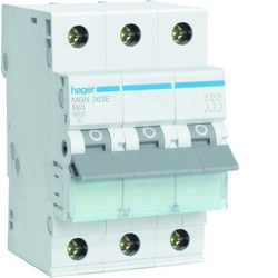 circuit breaker,6kA, characteristic B,3-biegunowy, 63A