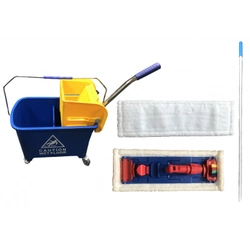 5five® Flat mop with bucket 7 l + 1 spare sleeve - merXu - Negotiate  prices! Wholesale purchases!
