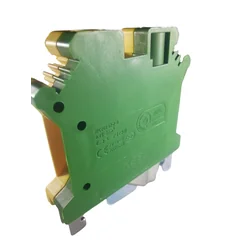 Clema pe sina bloc terminal 2.5mm² verde-galben 32A 42.5x47mm 690V