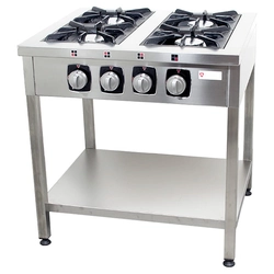 Cocina de gas | independiente |4 quemador | con estante | gastronómico | profesional |28kW