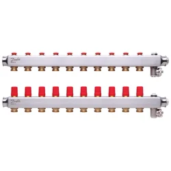 Colector de suelo radiante orientable DANFOSS, SSM-10F 10 anillos