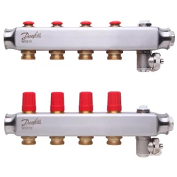 Colector de suelo radiante orientable DANFOSS, SSM-4F 4 anillos