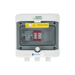 Collegamento quadro fotovoltaicoEMITER ermetico AC IP65 con scaricatore di sovratensione AC tipo Dehn 2, 16A 1-F, RCD tipo A 40A/300mA