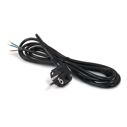 COLORED 3x1mm 3m power cable with grounding - Black