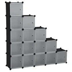 Combinable storage cube 15db, black