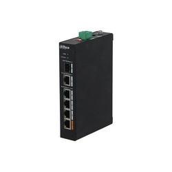 Commutateur Dahua PFS3106-4ET-60-V2, PoE industriel 4 ports, 1x Gigabit, 1x SFP, 60W