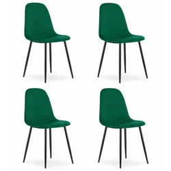 COMO stol - mørkegrøn fløjl x 4