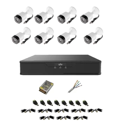 Compleet systeem 8 buitenbewakingscamera's FULL HD 20 m IR, DVR 8 kanalen, accessoires