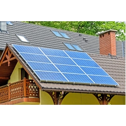 Complete hybrid on-grid solar power plant DEYE 6kW +10x550W MONO with a mounting system for metal roofing tiles