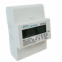 Compteur de consommation numérique triphasé 3x100A IP51 avec modules 4 montage sur rail