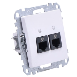 Computer socket 2xRJ45 kat.6 UTP, white SEDNA DESIGN