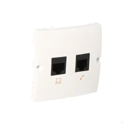 Computersteckdose RJ45 kat.5e + Telefonsteckdose RJ12 (Modul), Basismodul weiß