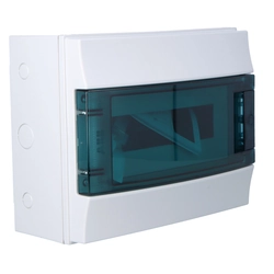 Comutador MISTRAL65 porta transparente 12 modular com tira N+PE