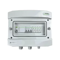 ComutadorAC hermético IP65 EMITER com pára-raios AC Noark tipo 2, 50A 3-F, RCD tipo A 63A/300mA