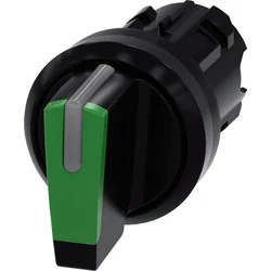 Comutator Siemens cu opțiune de iluminare de fundal 22mm rotund din plastic negru/verde stilou kr 3 orizontal