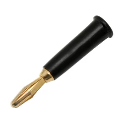 Conector banana ORO soldado NEGRO 1 cada uno