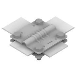 Conector cruzado 4-śrubowe M8 B=50mm (aço galvanizado por imersão a quente) AN-03A/OG/-1