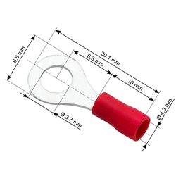 Conector de anel isolado parafuso M 3,7 100 peças