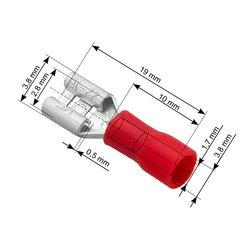 Conector hembra plano aislado 2,8/0,5 100 ud.