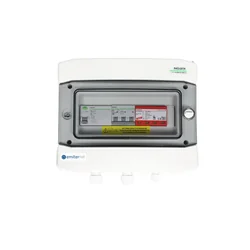 Conexão do painel fotovoltaicoAC hermético IP65 EMITER com pára-raios AC tipo Dehn 1+2, 20A 3-F RCD tipo A 40A/300mA