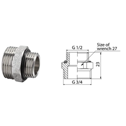 conexión G1/2-G3/4 FUSION niquelado