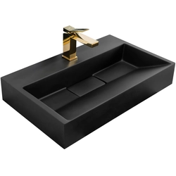 CONGLOMERATE COUNTERTOP WASHBASIN GOYA BLACK MAT 60CM