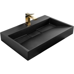 CONGLOMERATE COUNTERTOP WASHBASIN GOYA BLACK MAT 70CM