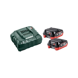 Conjunto de bateria e carregador Metabo Basic-Set 12V 4Ah 12 V | 4 Ah