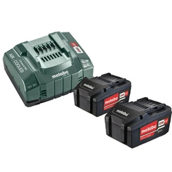 Conjunto de bateria e carregador Metabo Basic-Set 2x5.2 Ah + ASC 145 18 V | 5,2 Ah