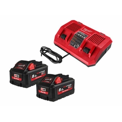 Conjunto de bateria e carregador Milwaukee M18HNRGO4-802 18 V | 8 Ah