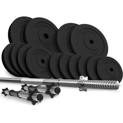 Conjunto de halteres e pesos PHYSIONIC,47 kg