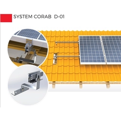 Conjunto de suportes para módulo de energia solar CORAB para telhado inclinado, telhas D-017