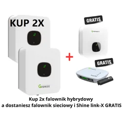 Conjunto Growatt: 2x Inversor híbrido MIN-3000TL-XH+Falownik grade 3000TL-X GRATUITO +Shine link-X GRATUITO