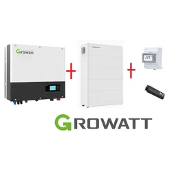 Conjunto Híbrido GROWATT: SPH 10000TL3 3-faz+Bateria ARK 10kWh+podstawa+kontroler APX ​​​​60050+Smart Medidor 3-faz+WiFi-X